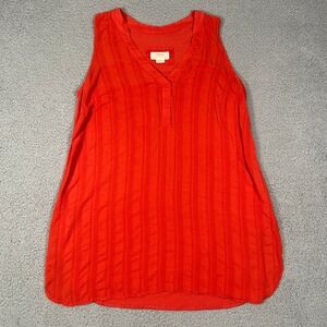 Maeve Anthropology Top Women Medium M Red V-Neck Sleeveless‎ Relaxed Flowy Light
